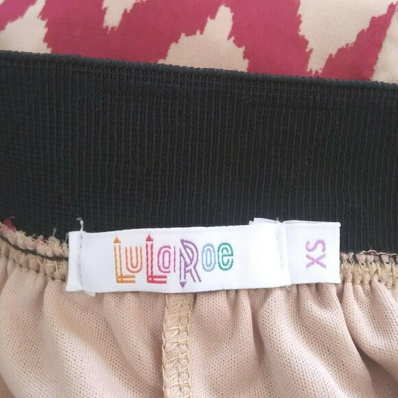 LuLaRoe Womens Maxi Skirt Size XS Zigzag Chevron Pink Cream Elastic Waist - Picture 6 of 8